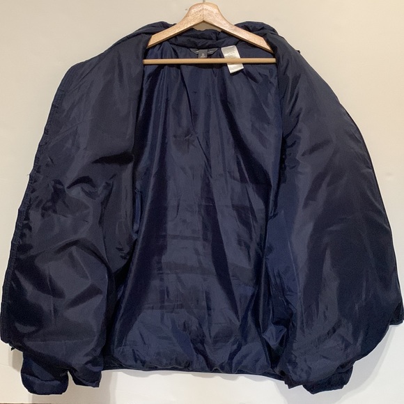 EUC Eddie Bauer Mens XXL Down Puffer Jacket Navy Blue EB650 - Picture 6 of 9